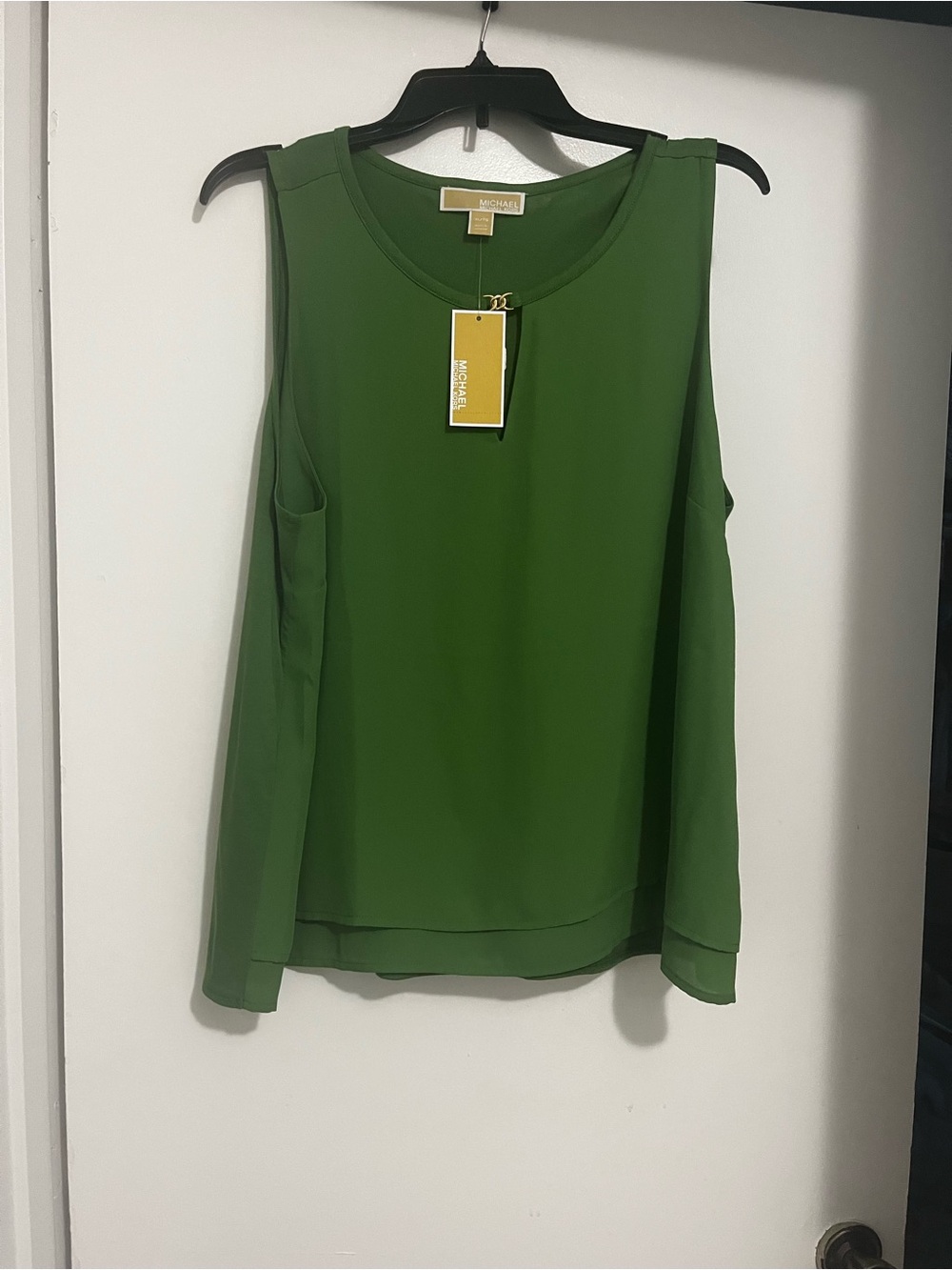 MICHAEL Michael Kors Olive Green Sleeveless Chiffon Shell New with tags